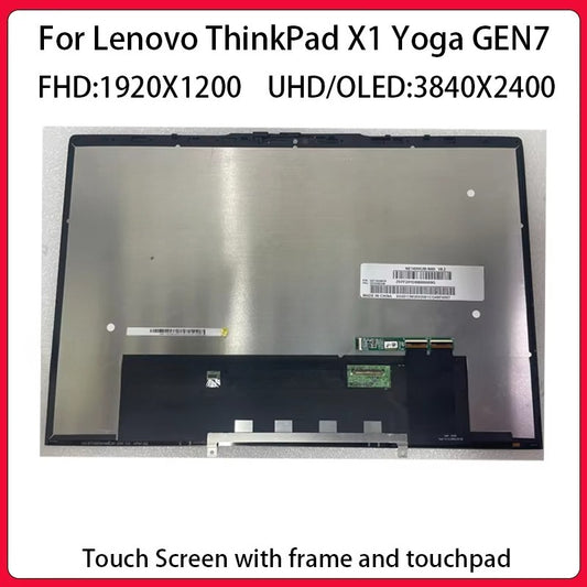 For Lenovo ThinkPad X1 Yoga 7th Gen7 Touch Screen OLED WQXGA 3840/2400 40pin WUXGA 1920/1200 EDP 30PIN X1 Yoga 7 GEN LCD Assembly Lenovo laptop repair parts