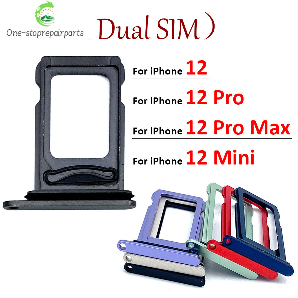 New For iPhone 12 Pro 12Pro Max Mini Dual SIM Card Tray Slot Holder Adapter Accessories iPhone phone repair parts
