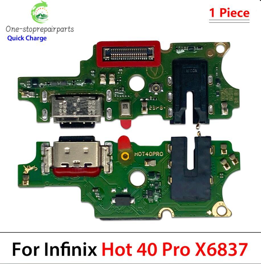 10Pcs, Dock Connector USB Charger Charging Port Flex Cable Microphone Board For Infinix Hot 40 40i 50 50i 60 60i Pro Plus 4G 5G  infinix phone repair parts
