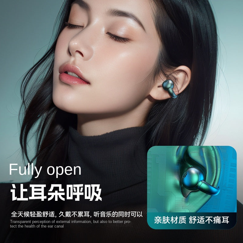 Accessories2024 New M61 Wireless Bone Conduction Bluetooth Headset Noise Reduction Ear Clip Ultra Long Battery Life