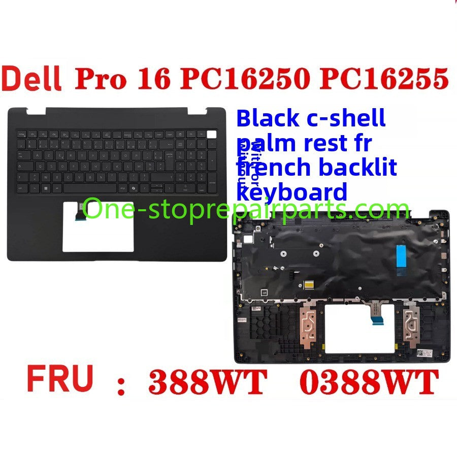 Cover case Keyboard for Dell Pro 16 PC16250 PC16255 Cover case for Dell Pro 16 PC16255 PC16250 LCD Back Cover Bezel frame topcase palmrest upper bottom HINGE 0V1T1X 0388WT 0Y55N3 099TK0 006R8M Dell laptop repair parts