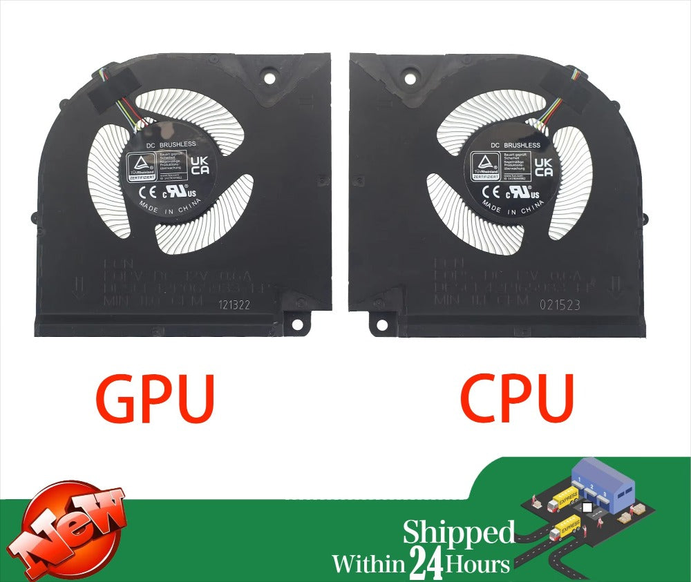 Laptop CPU GPU Cooling Fan DC12V 0.6A 4-Pin for Gigabyte Aorus 17X AZF RTX 4090 Gigabyte laptop repair parts