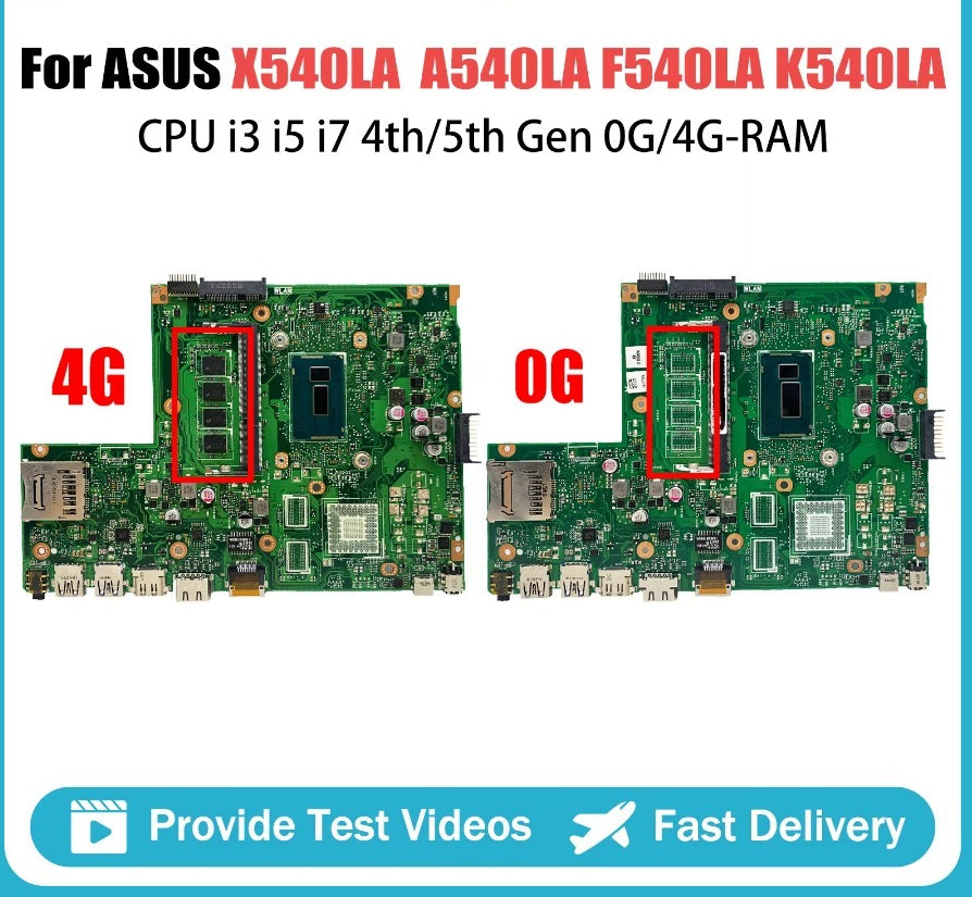 For ASUS Laptop Motherboard X540LJ R540LA X540L X540LA Mainboard A540L F540L Latest Generation CPU I3 I5 I7 100% Tested ASUS laptop repair parts