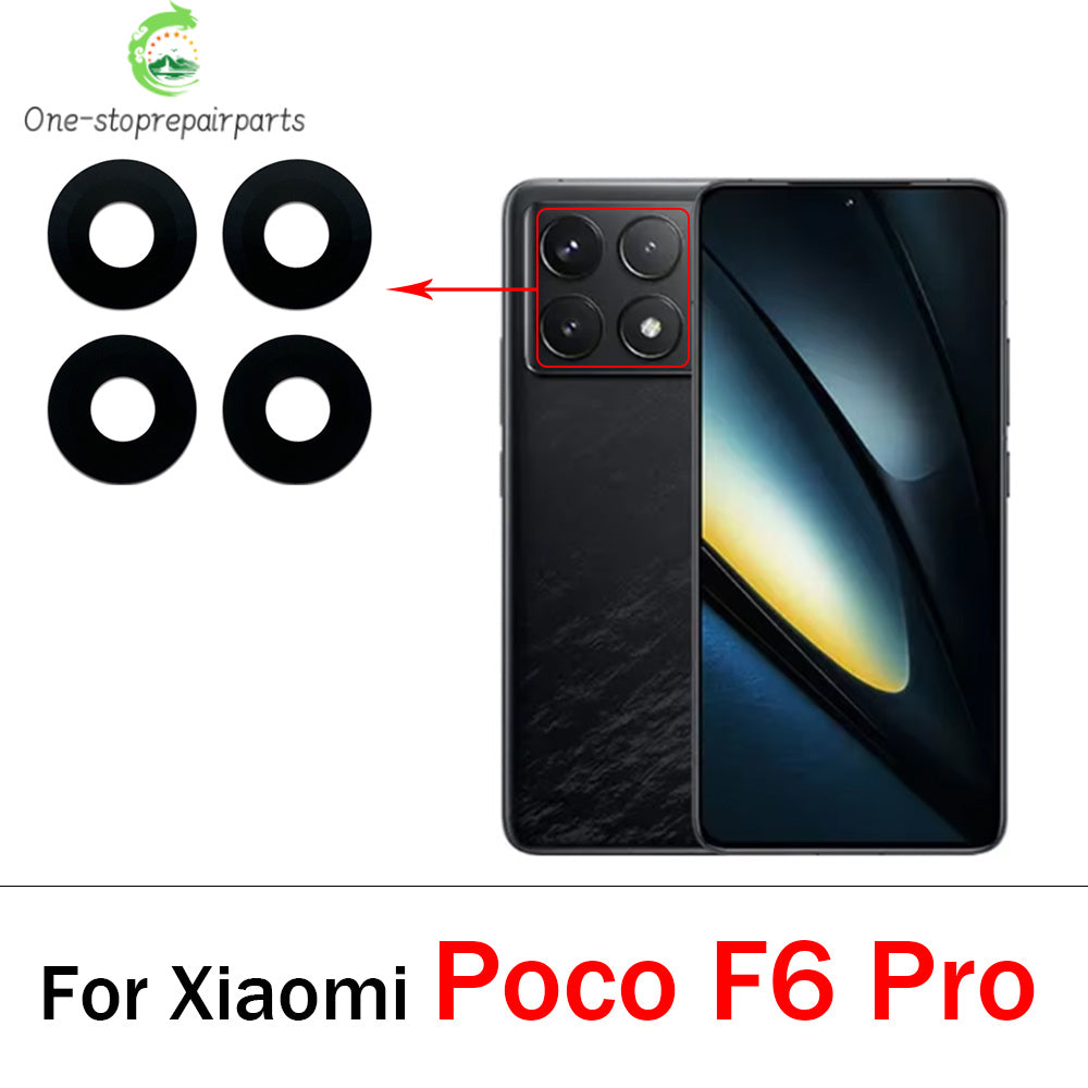 10Pcs/Lot, Back Rear Camera Glass Lens Cover With Adhesive For Xiaomi Poco F5 F6 M5 M5s M6 X5 X6 Pro 4G 5G  Xiaomi  Xiao mi phone repair parts