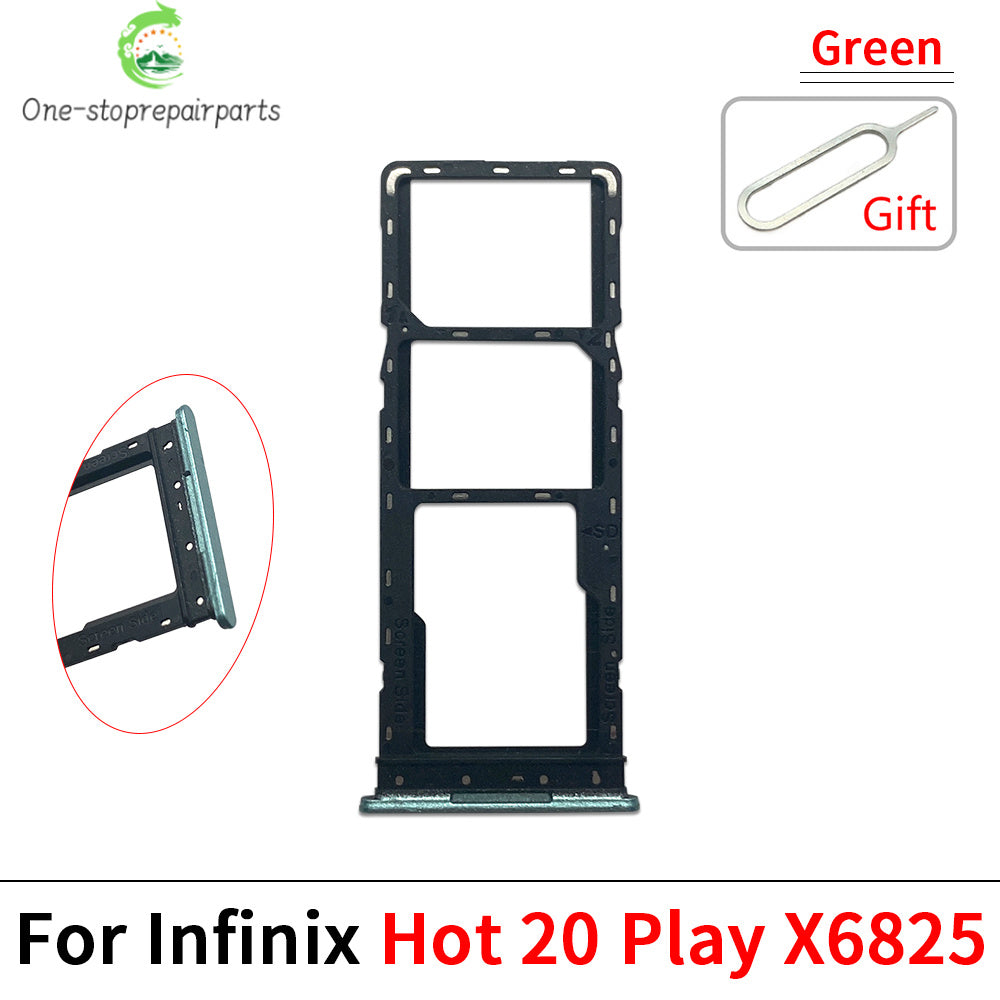Micro Nano SIM Card Holder Tray Slot Holder Adapter Socket For infinix Hot 8 9 10 10i 11 20 20i 30 30i 40 Pro Lite Play 4G 5G  infinix phone repair parts