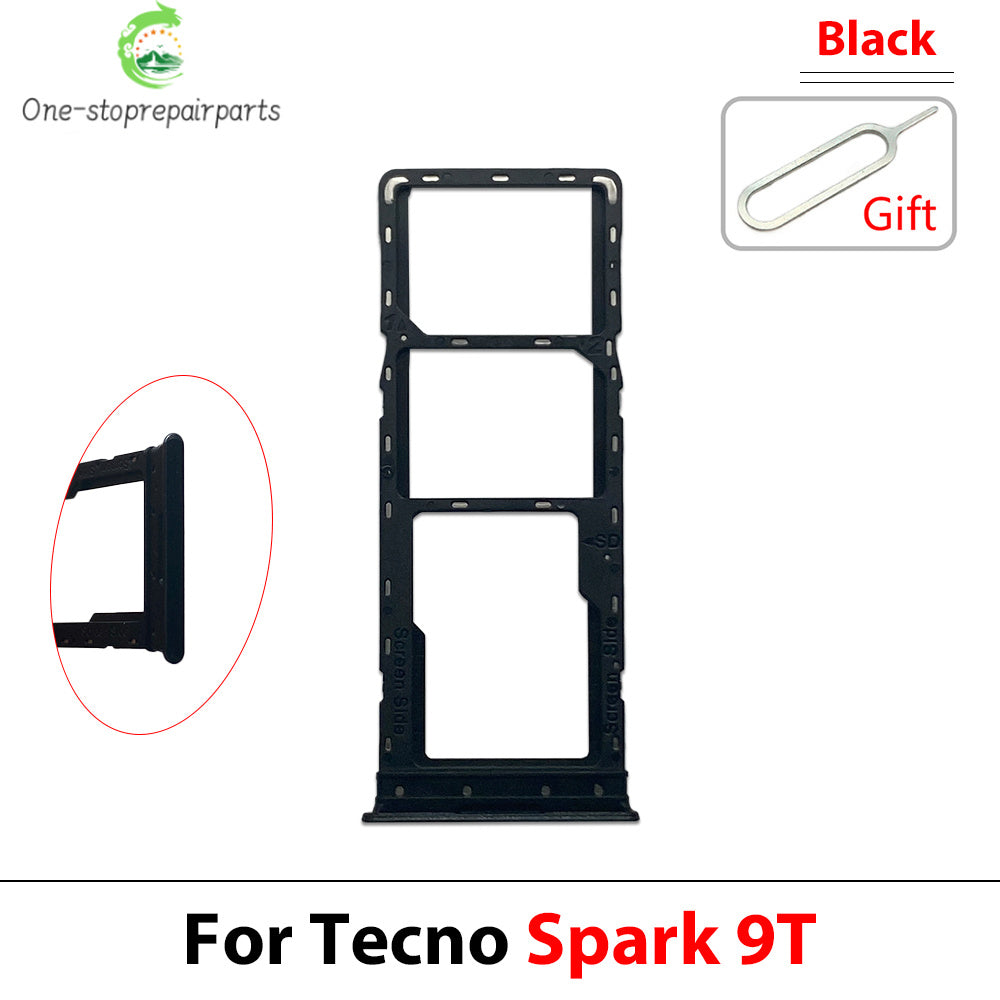 SIM Card Tray Slot Holder For Tecno Spark 4 5 7 8 9 8T 9T 10 20C Pro Replacement Parts Tecno phone repair parts