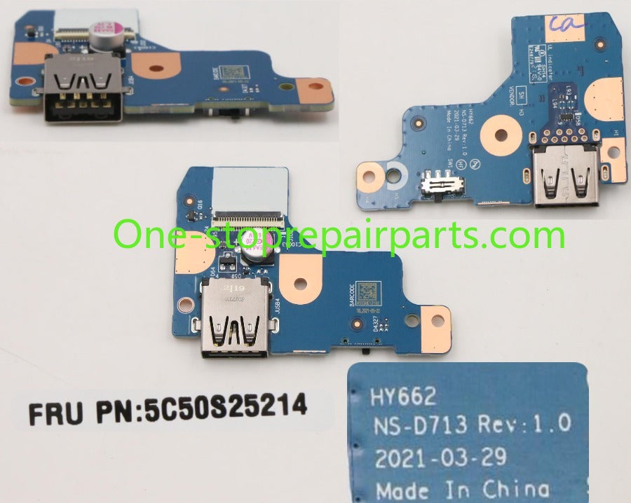 USB Port Jack I/O board for Lenovo Legion 5-15ACH6 5-15ITH6 5-15ITH6H  5-15ACH6H 5 Pro-16ITH6H 5-15ACH6A R7000P Y7000P NS-D601 5C50S25210 NS-D741 5C50S25211 NS-D711 5C50S25209 NS-D571 5C50S25197 NS-D713 5C50S25214 NS-D931 5C50S25238 Lenovo laptop r