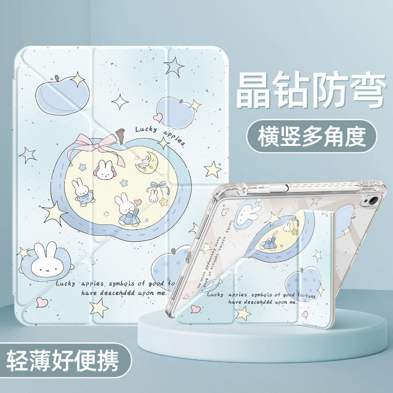 For Huawei matepad11.5 protective case air12 flat case acrylic 2026 new 115s buckle pro12.2 inch transparent 2023 with pen slot se10.4 soft light version Apple Rabbit Tablet Accessories