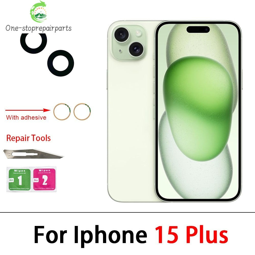 10Pcs, Camera Glass Lens Back Rear Camera Glass Lens For iPhone 11 12 13 14 15 16 17 Pro Max Plus Mini With Sticker Adhesive iPhone phone repair parts