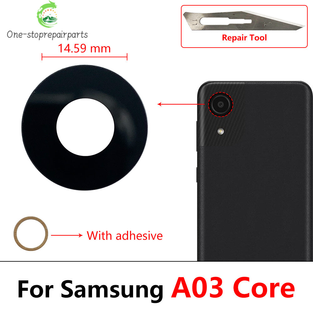 Back Rear Camera Glass Lens With Adhesive For Samsung A02 A02s A03 Core A03s A22 4G 5G A32 A52 A72 A33 A53 A73 Samsung phone repair parts