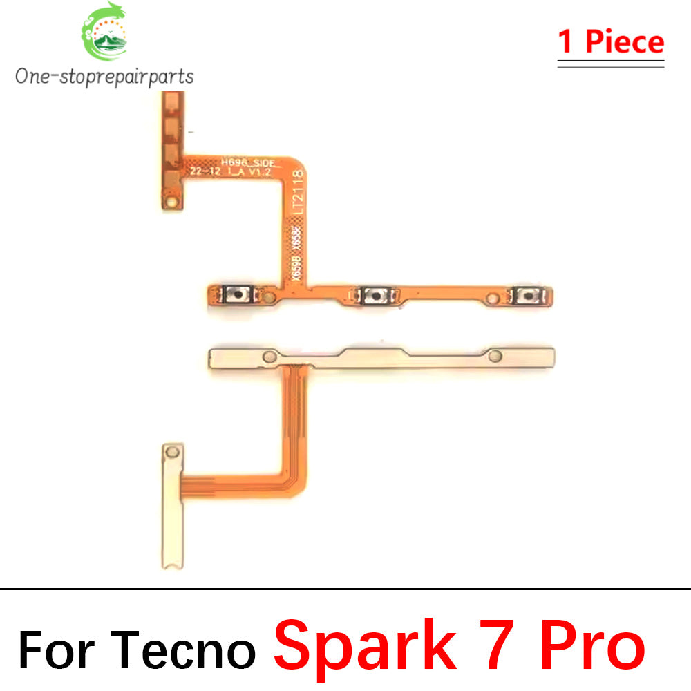 Power on off Volume Key Button Flex Cable For Infinix Tecno Spark 7 8 8C 10 10C 20 20C 30C Pro Go 2020 2022 2023 2024  infinix phone repair parts