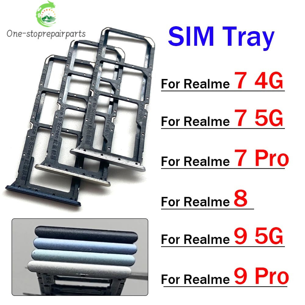 New For OPPO Realme 7 8 9 Pro 4G 5G SIM Card Tray Slot Holder Replacement Parts Realme phone repair parts