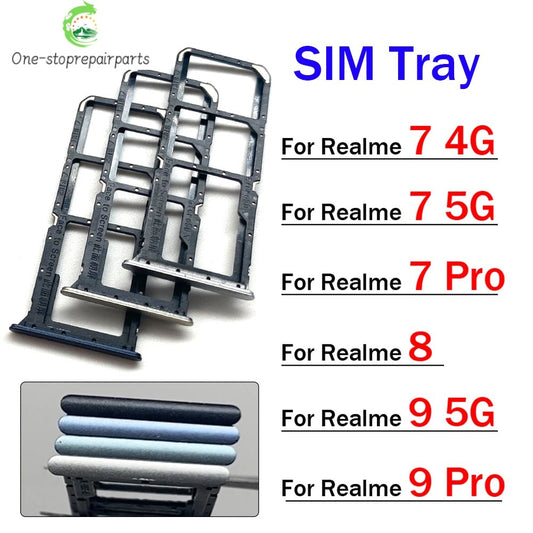 New For OPPO Realme 7 8 9 Pro 4G 5G SIM Card Tray Slot Holder Replacement Parts Realme phone repair parts