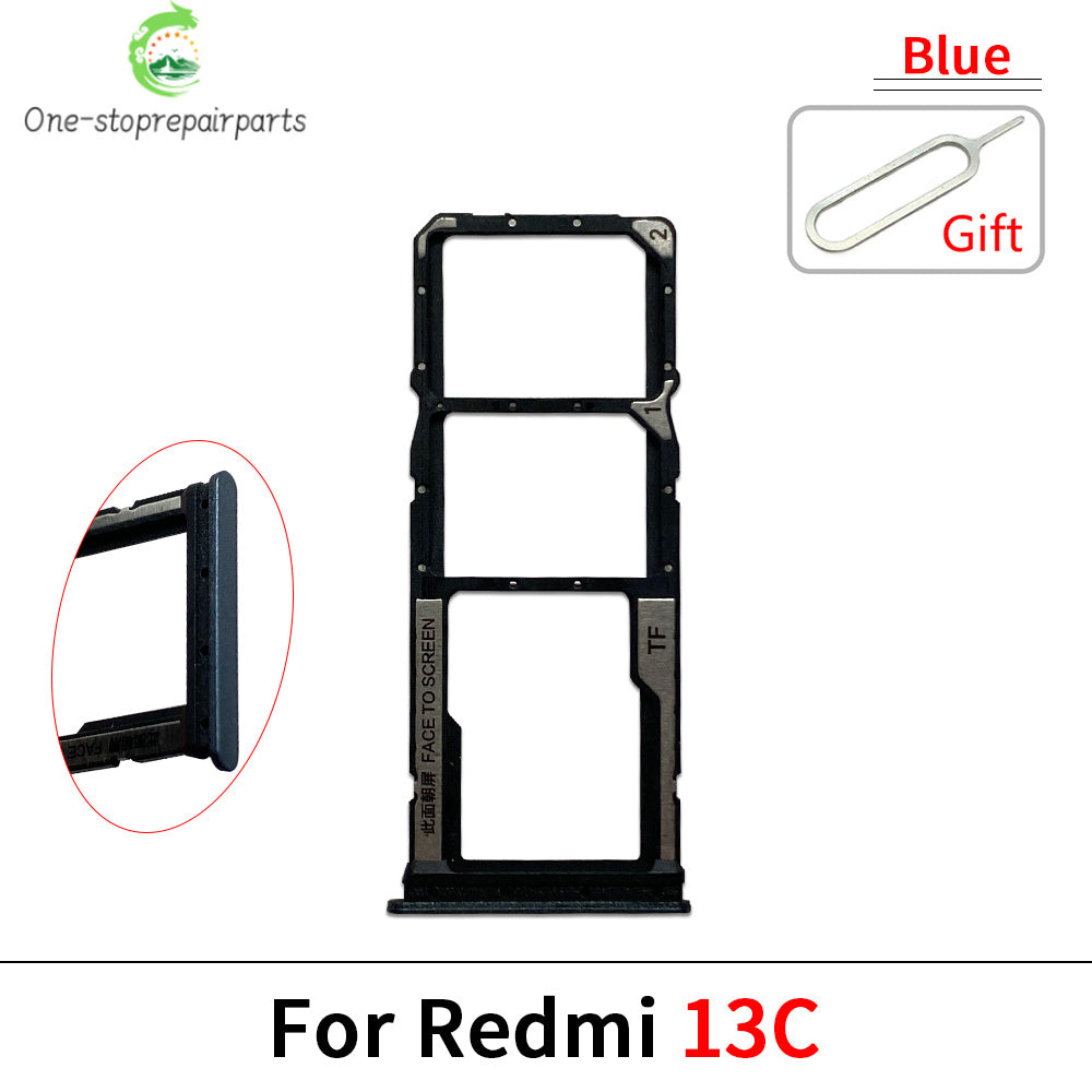 New SIM Card Slot SD Card Tray Holder Adapter For Xiaomi Redmi 12 12C 13 13C 14C Replacement Parts Xiaomi  Xiao mi phone repair parts