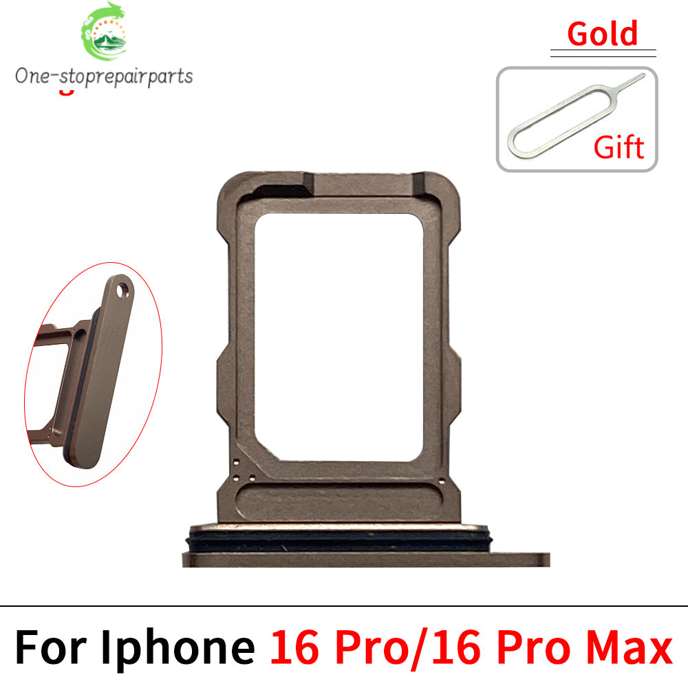 New Dual Single SIM Card Tray Slot Holder Adapter Accessories For iPhone 16 Pro 16Pro Max 16 Plus iPhone phone repair parts