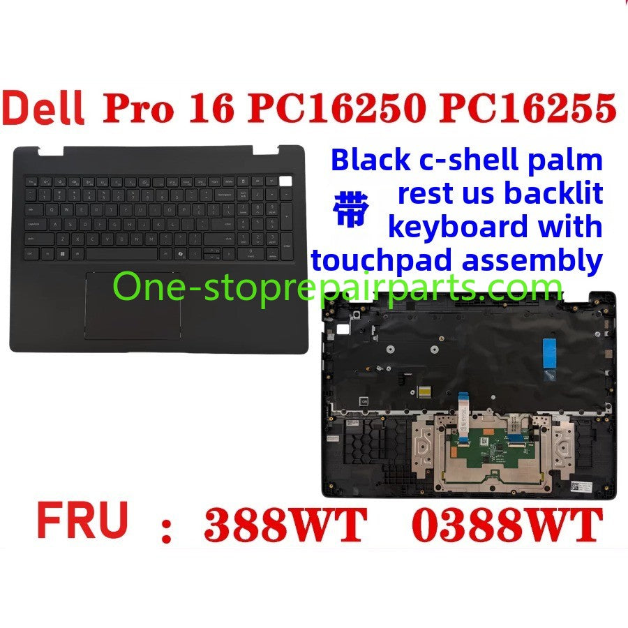 Cover case Keyboard for Dell Pro 16 PC16250 PC16255 Cover case for Dell Pro 16 PC16255 PC16250 LCD Back Cover Bezel frame topcase palmrest upper bottom HINGE 0V1T1X 0388WT 0Y55N3 099TK0 006R8M Dell laptop repair parts