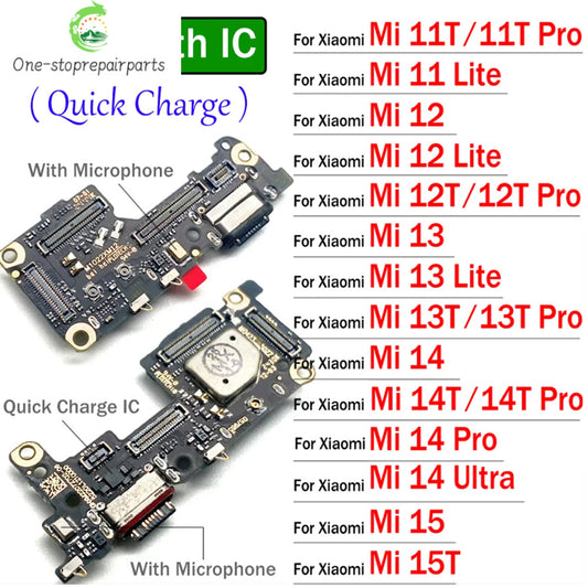 USB Charging Port Dock Charger Plug Connector Board Flex Cable For Xiaomi Mi 11 11T 12 12T 13 13T 14 14T 15 15T Pro Lite Ultra Xiaomi  Xiao mi phone repair parts
