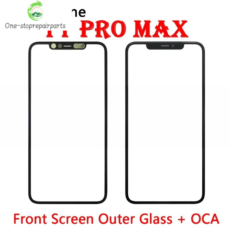 New Front Screen Outer Glass With OCA For iPhone 11 12 13 14 15 Pro Max Mini Plus Phone Repair iPhone phone repair parts