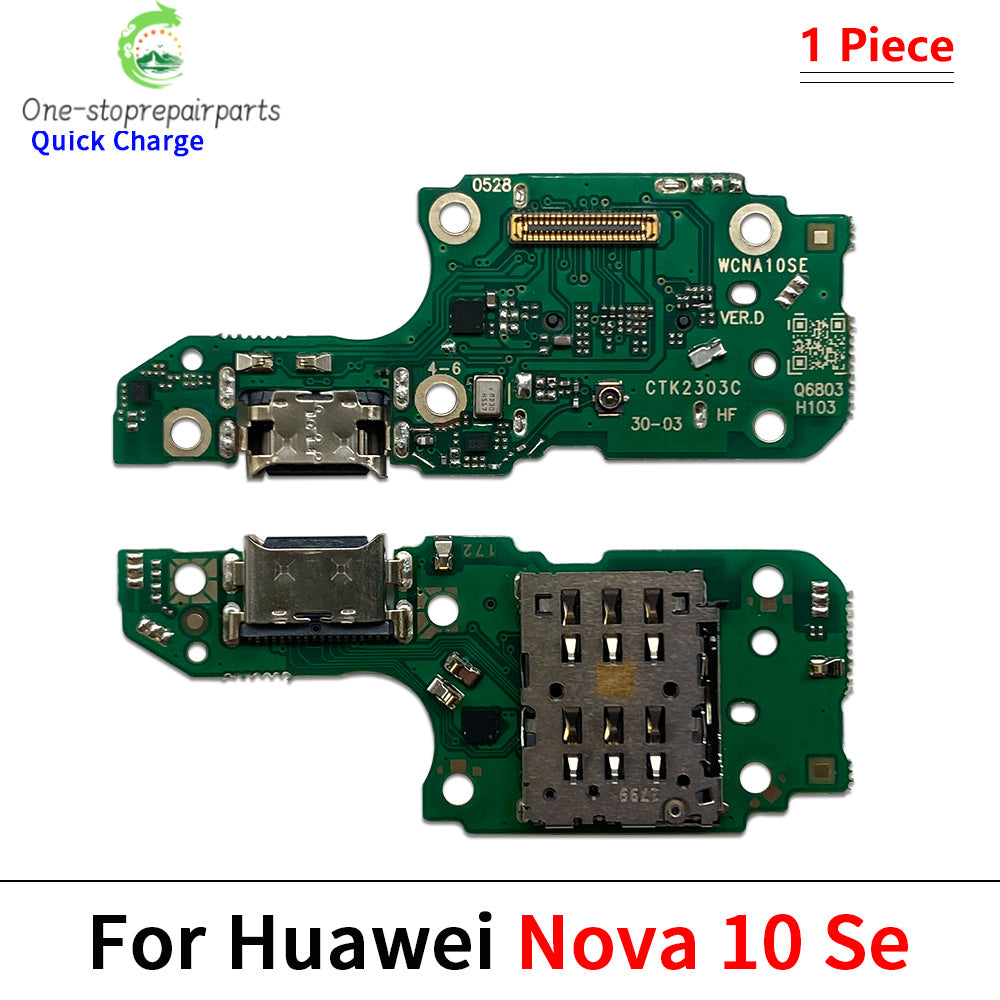 10Pcs. Dock Connector USB Charger Charging Port Flex Cable For Huawei Nova 10 Se Y60 Y61 Y70 Y71 Y90 / Nova 10 Se Honor X7 X7A Huawei phone repair parts
