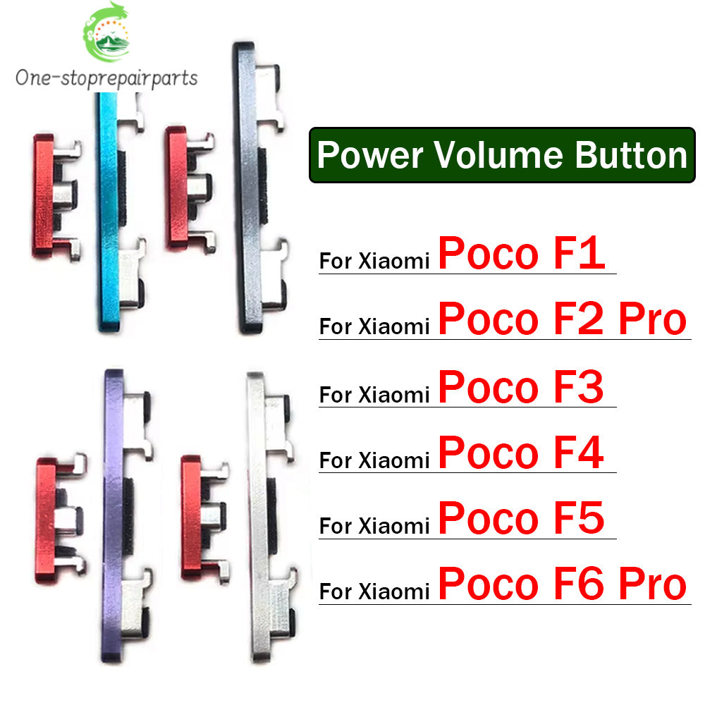 New For Xiaomi Poco F1 F2 Pro F3 F4 5G SIde Volume Button + Power ON / OFF Buttton Key Set Replacement Parts  Xiaomi  Xiao mi phone repair parts