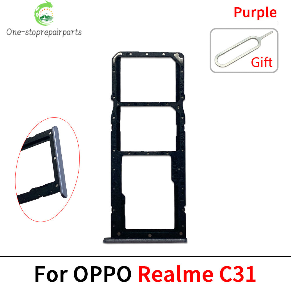 New For OPPO Realme C15 C31 C33 C25 C17 C12 SIM Card Slot SD Card Tray Holder Adapter Realme phone repair parts