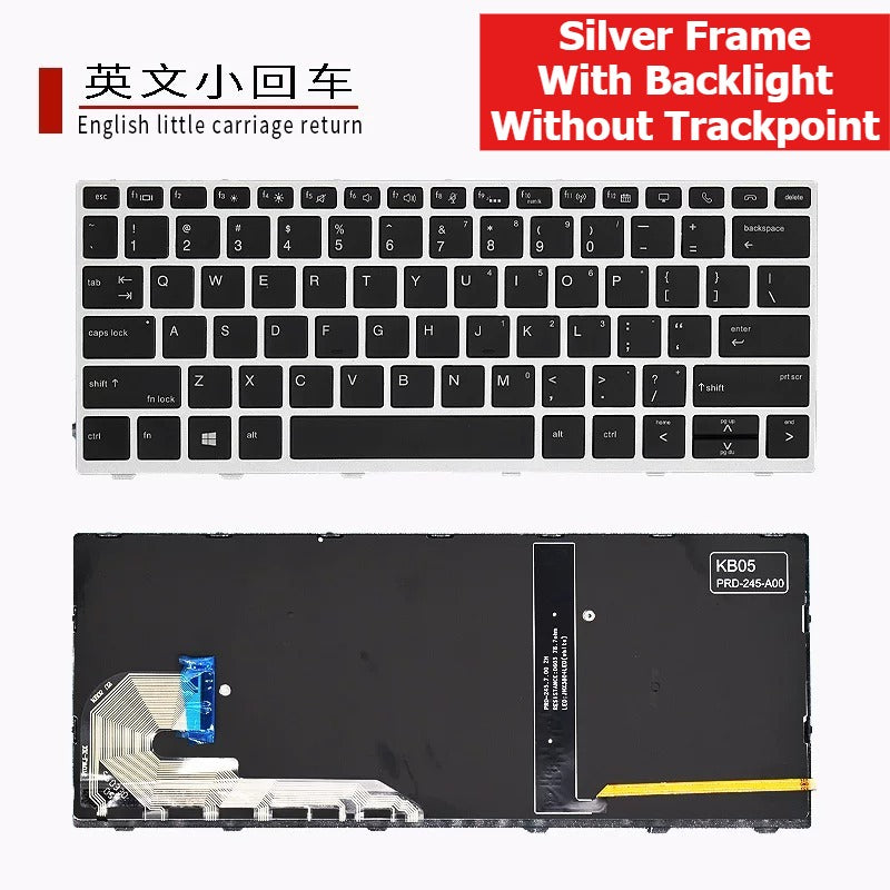 Keyboard for HP HSN-I12C HSN-i30C Silver frame backlight trackpoint