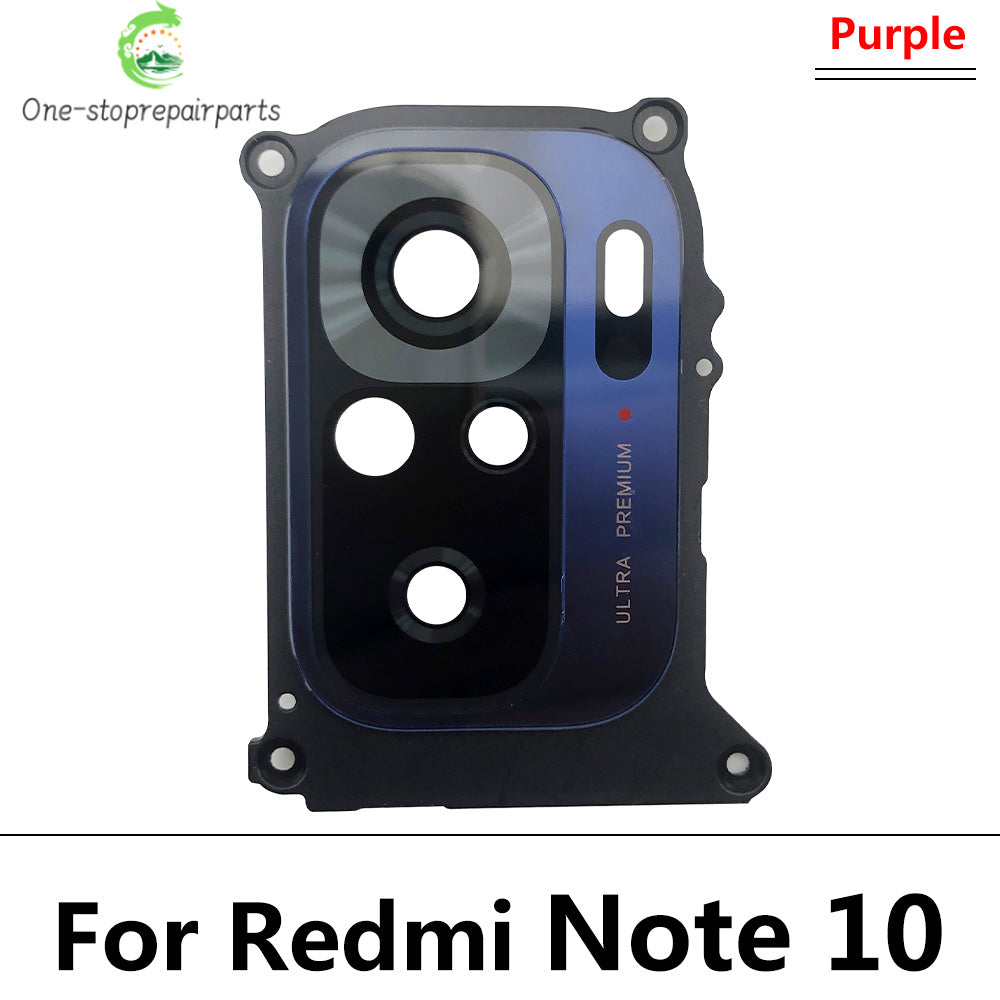 New Back Rear Camera Glass Lens With Circle Cover Frame For Redmi Note 10 Note10 Pro 10S With Adhensive Redmi phone repair parts