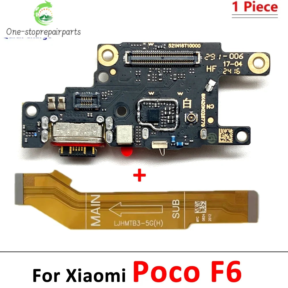 Dock Connector Micro USB Charger Charging Port Microphone Main Board Flex Cable For XIaomi Poco X5 X6 X7 F5 F6 F7 Pro 4G 5G  Xiaomi  Xiao mi phone repair parts