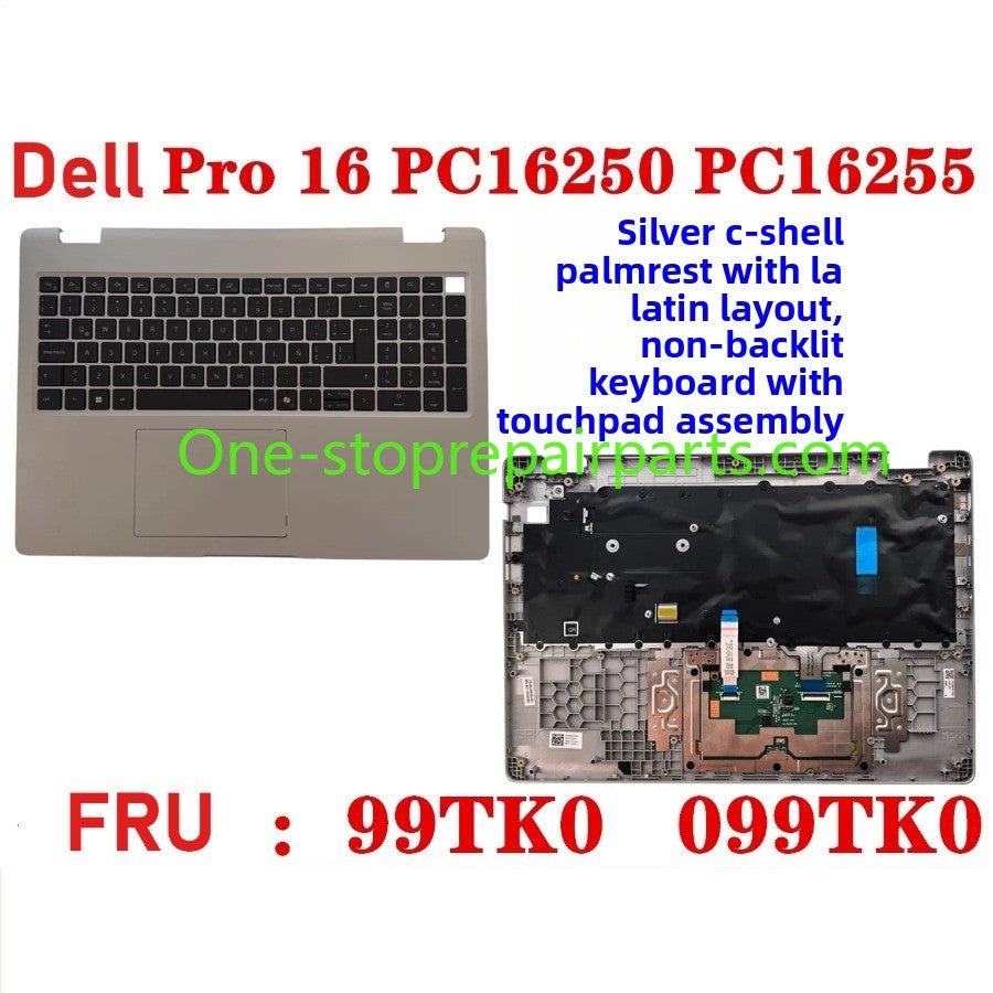 Cover case Keyboard for Dell Pro 16 PC16250 PC16255 Cover case for Dell Pro 16 PC16255 PC16250 LCD Back Cover Bezel frame topcase palmrest upper bottom HINGE 0V1T1X 0388WT 0Y55N3 099TK0 006R8M Dell laptop repair parts