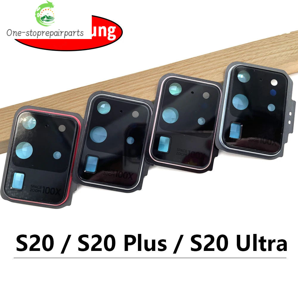 New Rear Camera Glass Lens Cover With Frame Holder with Sticker For Samsung  S20 Plus Ultra Replacement Parts Samsung phone repair parts