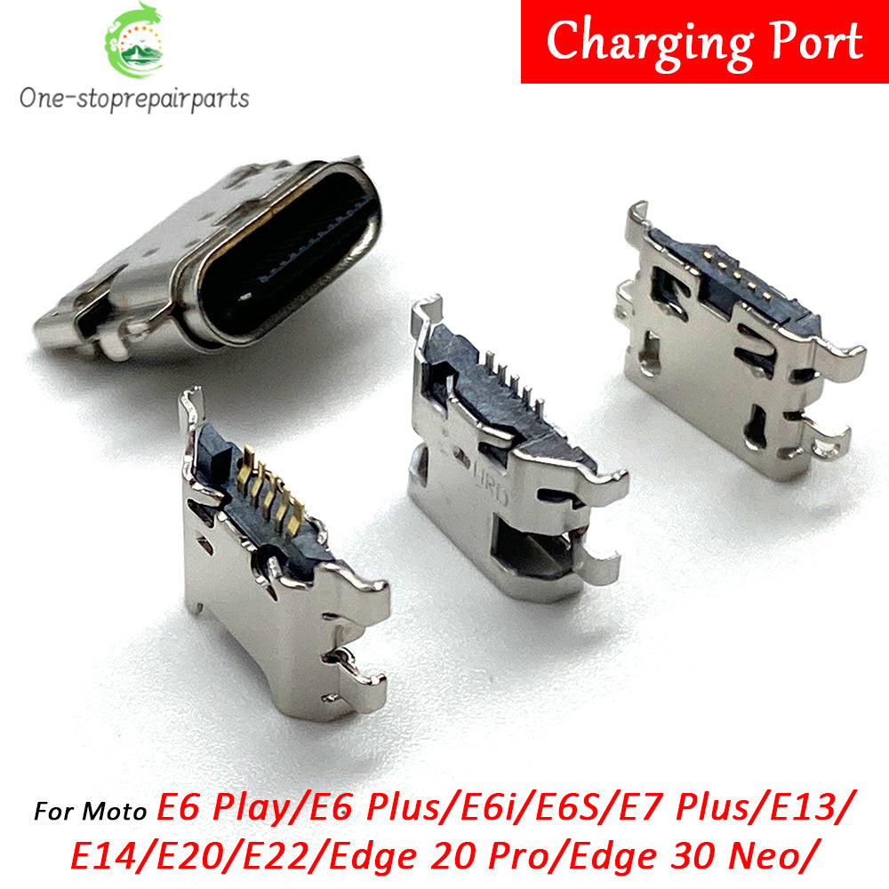 10Pcs, Micro USB Connector Charging Port Jack Plug For Moto Edge 20 30 40 50 Neo E6 E6s E7 E13 E14 E20 E30 E32 E22 Plus Play Motorola phone repair parts