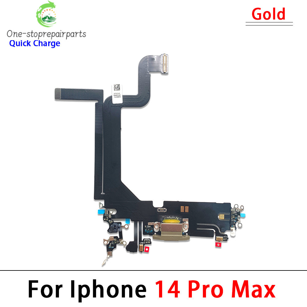New For iPhone 14 Pro Max Plus USB Charging Port Dock Charger Connector Board With Microphone Flex Cable iPhone phone repair parts