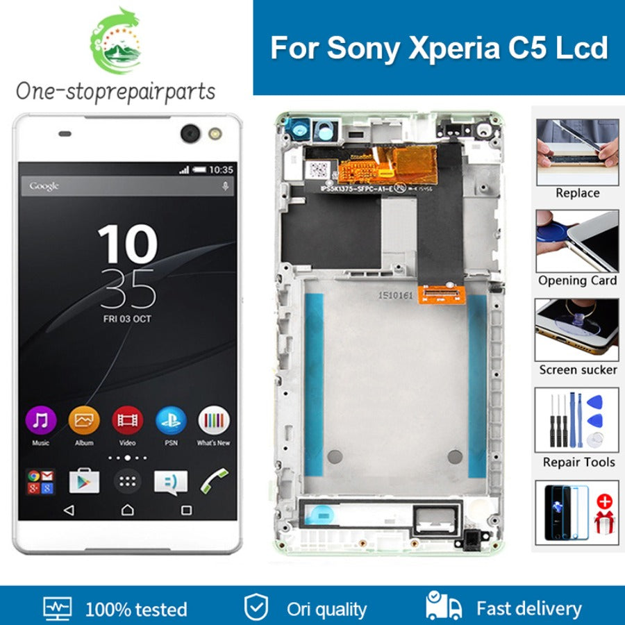 6.0" Original Display For SONY Xperia C5 Ultra E5506 E5533 E5563 LCD Display Touch Screen Digitizer With Frame For SONY C5 lcd Sony phone repair parts