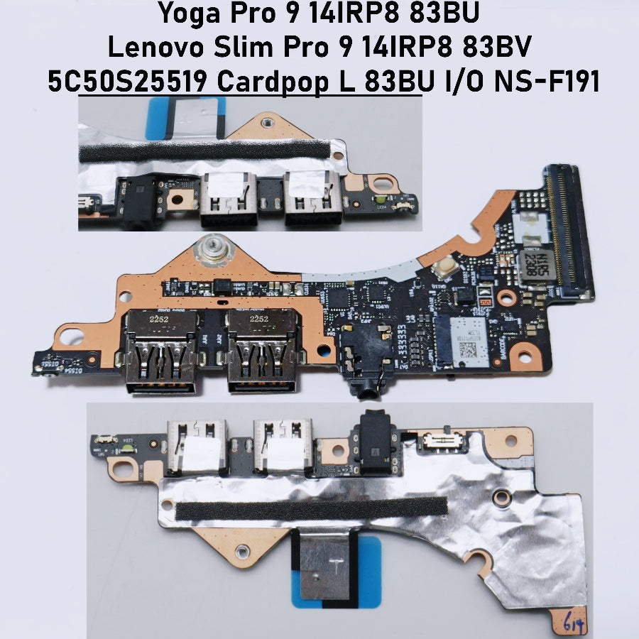 USB I/O Board For LENOVO Yoga Pro 9 14IRP8 Slim Pro 9 14IRP8 Yoga 9 14IAP7 Yoga 9 2-in-1 14ILL10 USB Audio power button board 5C50S25462 NS-F201 5C50S25519 NS-F191 5C50S25303 NS-D991 5C50S25782 MC940/MYGA0 NS-G451 lenovo laptop repair parts