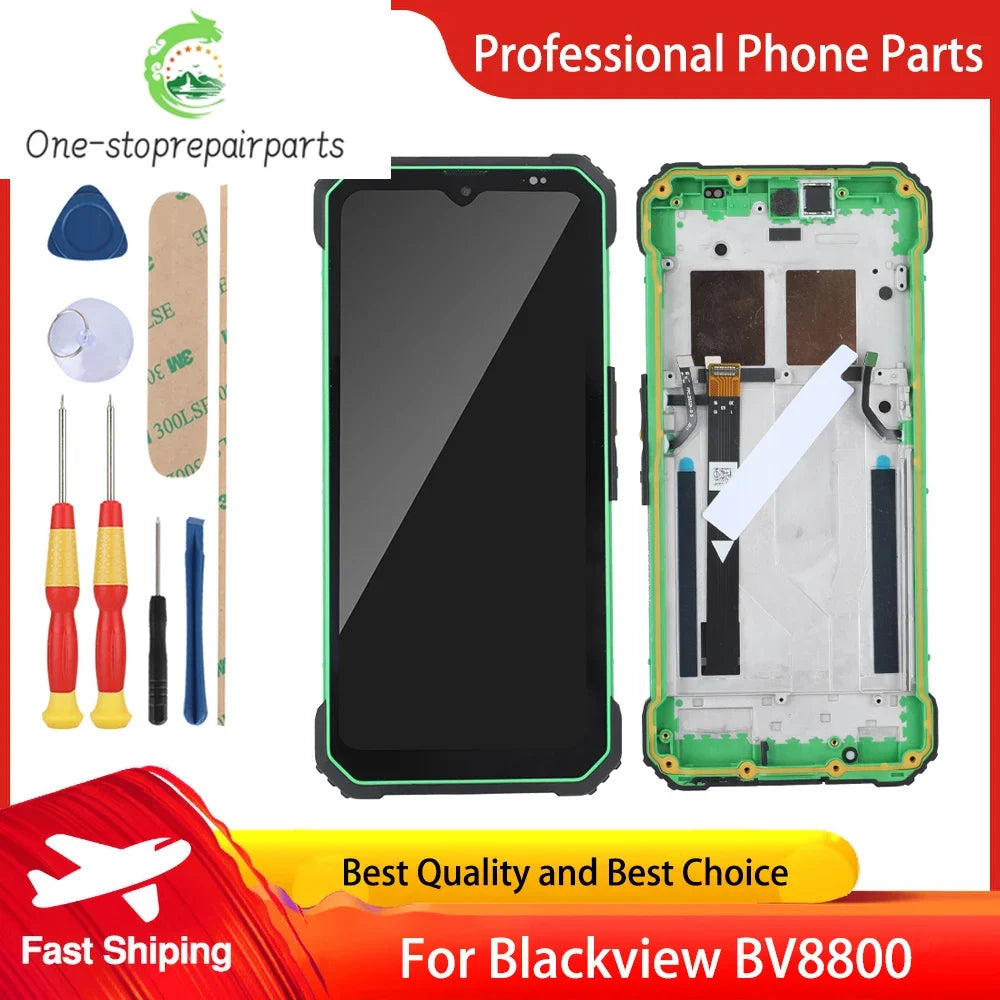 New Original Touch Screen 6.58 Inch for Blackview BL8800 Pro BV8800 2400x1080 LCD Display Digitizer Assembly with Frame and Tool Blackview phone repair parts