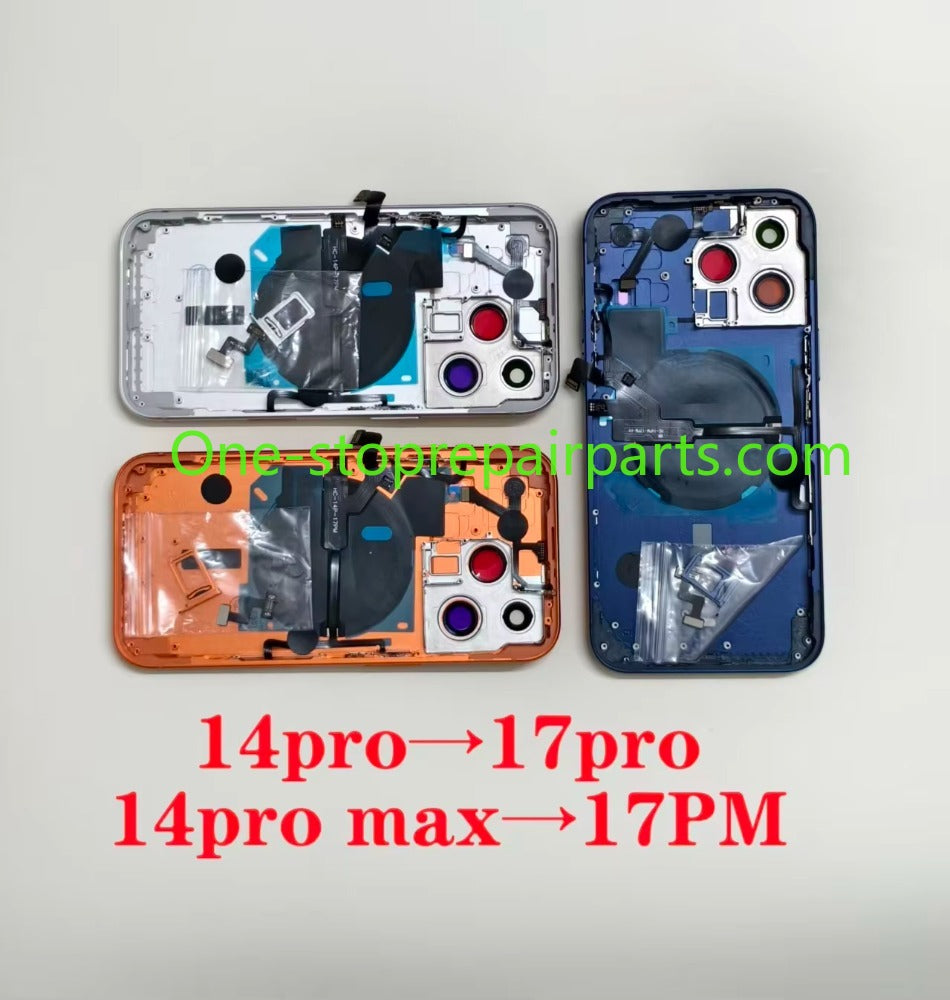 For iPhone 14 Pro Changed To 17 Pro Housing,With Assemble OK Wireless Charging For iPhone 14 Pro Max Turn into 17 Pro Max DIY iPhone phone repair parts