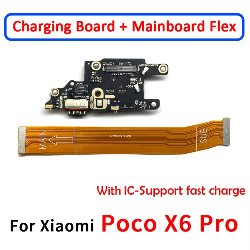 10Pcs/Lot, USB Charging Board Connector Port Dock Flex Cable For Xiaomi Poco F1 F2 F3 F4 F5 X3 X4 X5 X6 M3 M4 M5s Pro 4G 5G GT  Xiaomi  Xiao mi phone repair parts