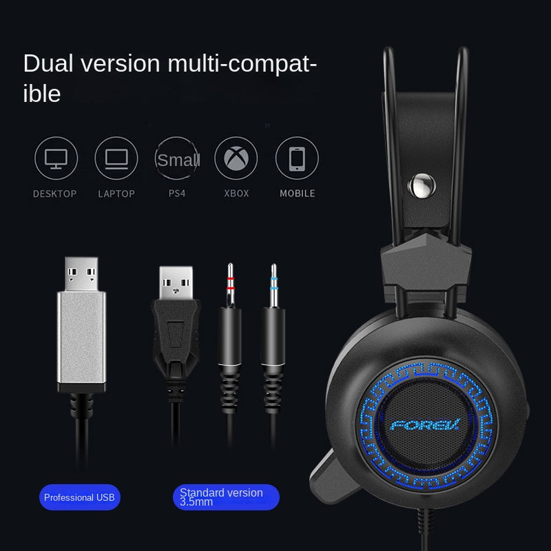 Accessories Headset Luminous Headset FVG93 Wired Wired Headset Desktop Computer Gaming Luminous Gaming Headset