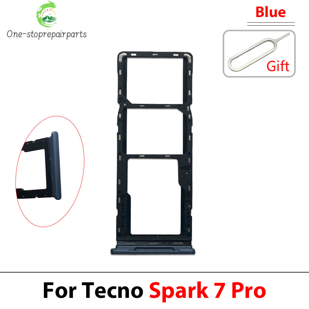 SIM Card Tray Slot Holder For Tecno Spark 4 5 7 8 9 8T 9T 10 20C Pro Replacement Parts Tecno phone repair parts