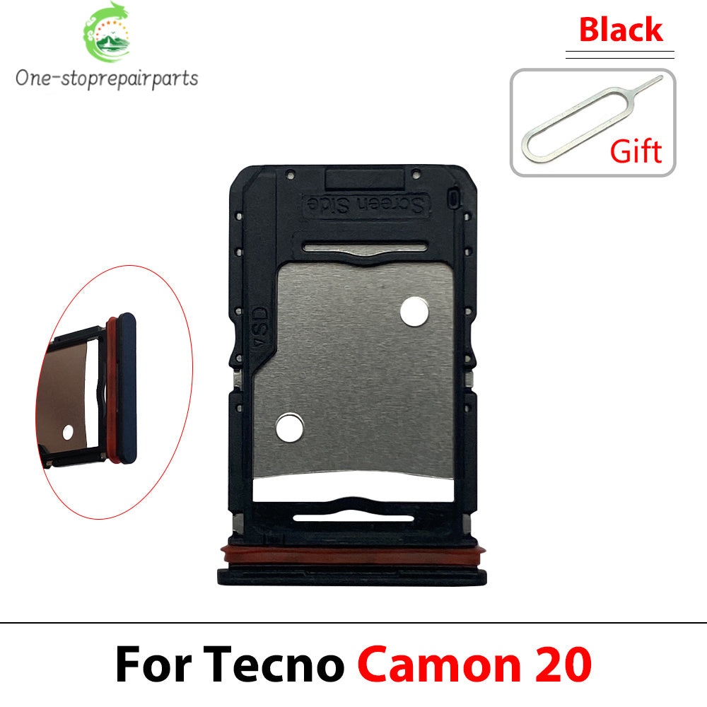 10Pcs, SIM Card Tray Slot Holder Adapter Accessories For Tecno Camon 16 17 17P 18 18P 19 20 Pro Neo Premier Tecno phone repair parts
