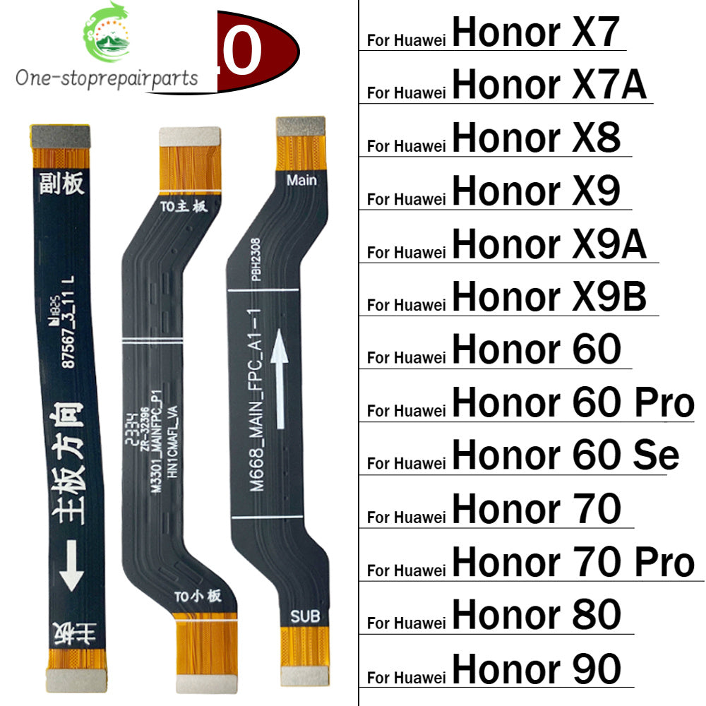 10Pcs, Main Board Motherboard Connector Flex Cable For Huawei Honor X7 X7A X8 X9 X9A X9B 60 70 80 90 Pro Se Huawei phone repair parts