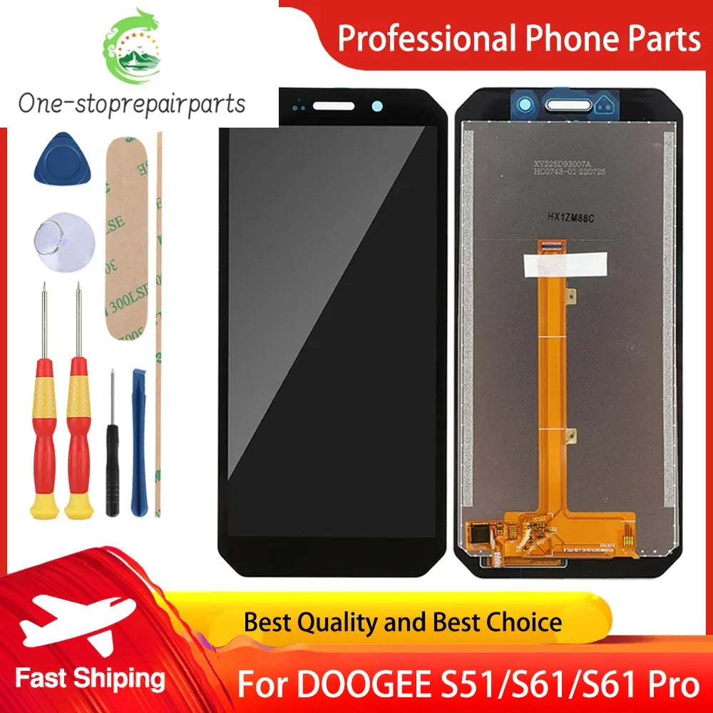 Original Digitizer Touch For DOOGEE S51 S61 Pro Cellphone Screen LCD Display Module Repair Replacement Part Free Tools Doogee phone repair parts