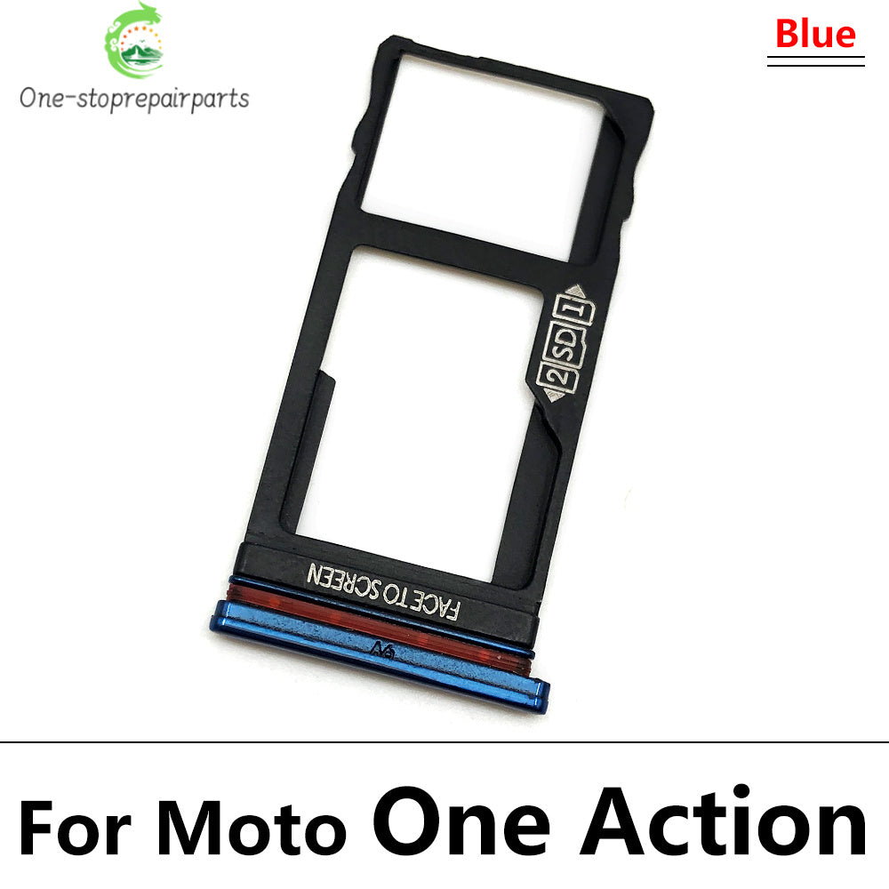 New SiM Tray For Motorola Moto One Macro Action Zoom Hyper Fusion Plus SIM Card Slot SD Card Tray Holder Adapter Motorola phone repair parts
