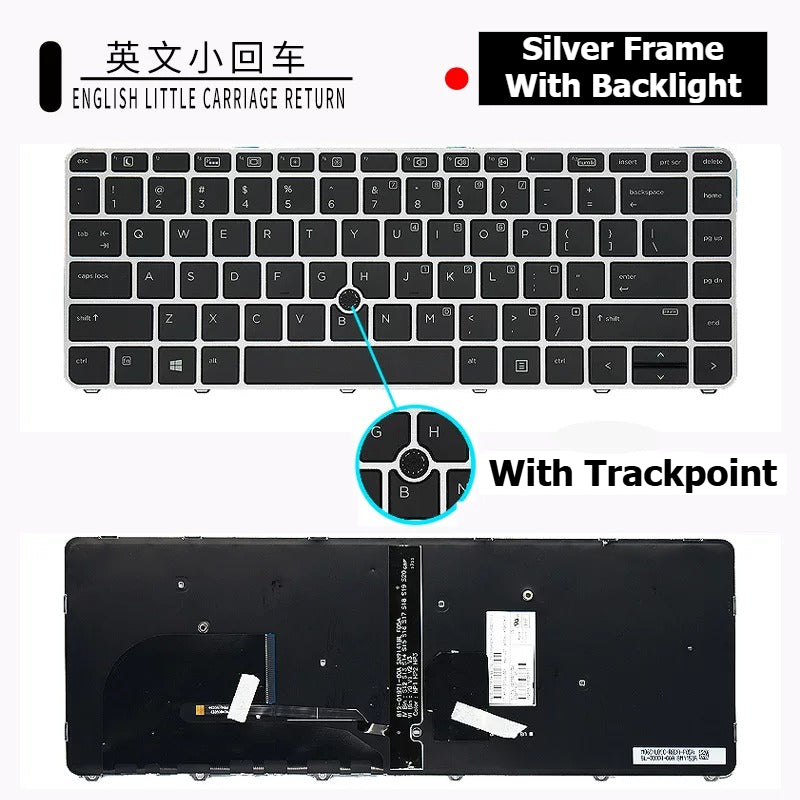 Keyboard for HP Elitebook 730 735 830 835 845 840 X360 730/830 745 846 G3 G4 G5 G6 silver black frame backlight trackpoint