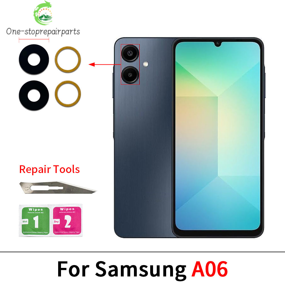 10Pcs/Lot , Camera Glass Lens Back Rear Camera Glass Lens For Samsung A06 A16 A26 A36 A56 4G 5G With Adhesive Sticker Samsung phone repair parts
