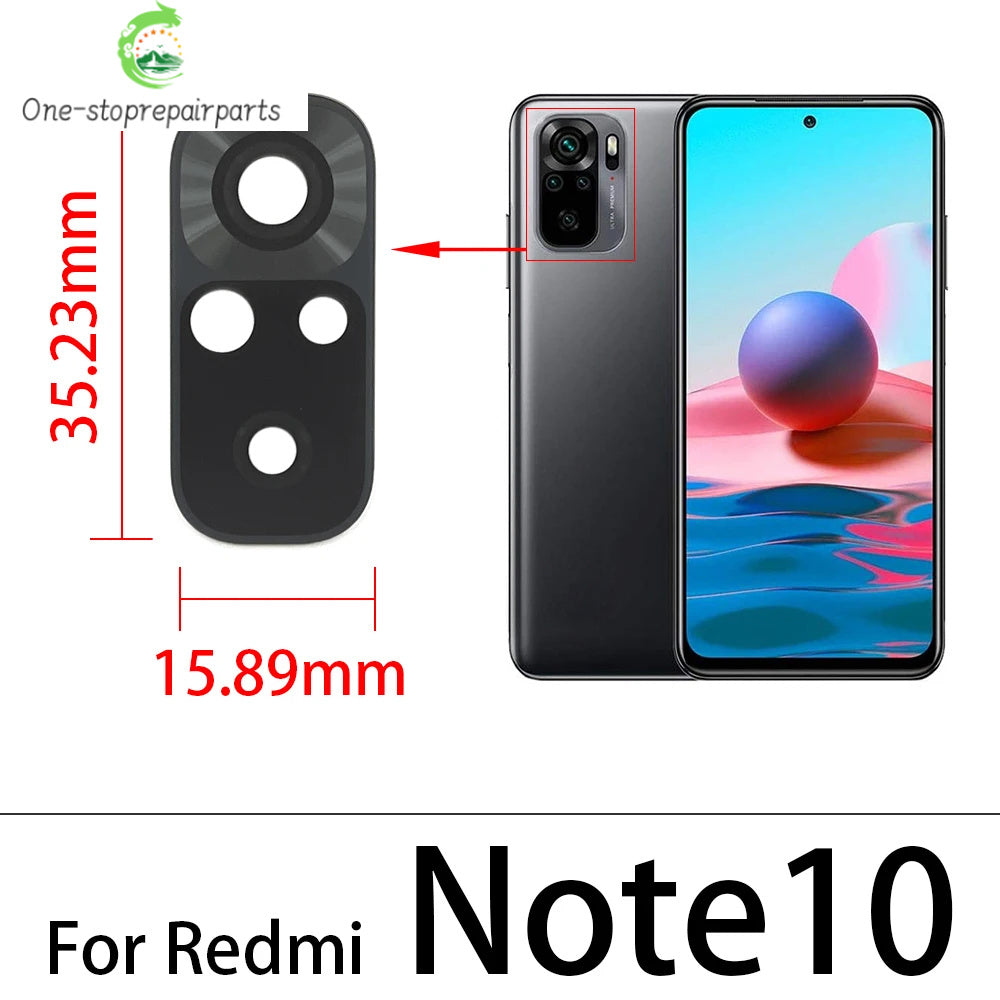 100Pcs Rear Back Camera Glass Lens For Xiaomi Redmi Note 7 8 8T 9 9s 10 10s 11 Pro 5G Camera Glass With Glue Adhesive  Xiaomi  Xiao mi phone repair parts
