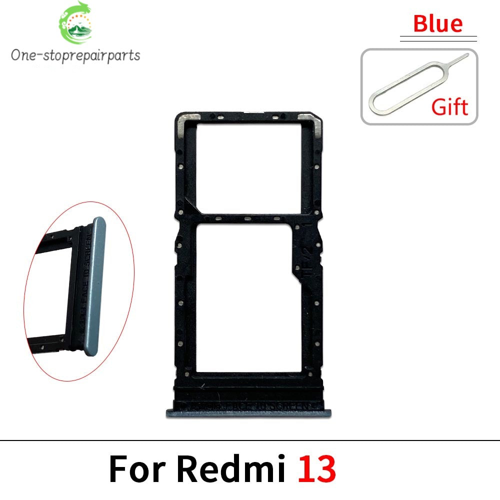 10Pcs ，SIM Card Tray Slot Holder Adapter Accessories For Xiaomi Redmi 12 12C 13 13C 14C Replacement Spare Parts Xiaomi  Xiao mi phone repair parts