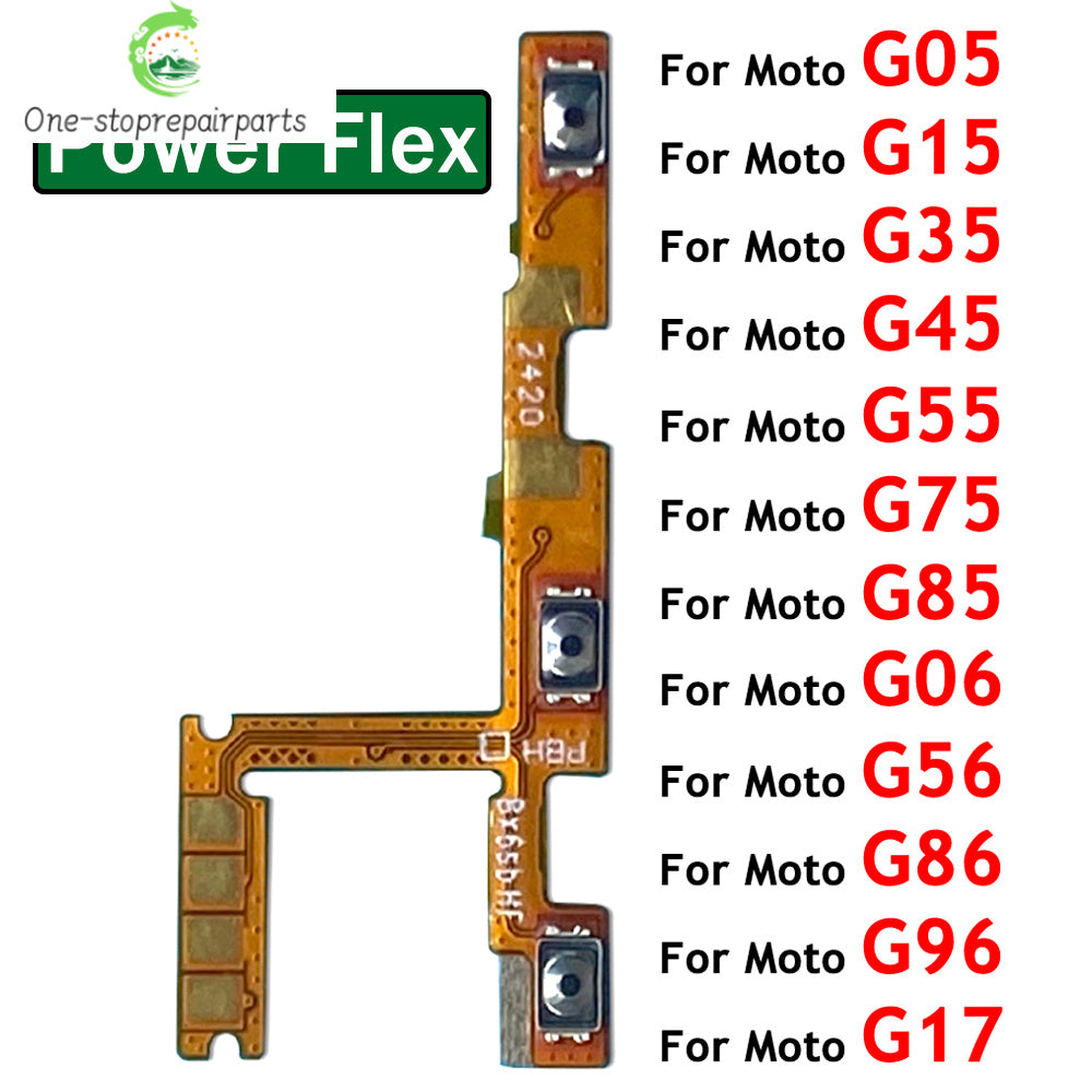 Volume Button Power Switch On Off Button Flex Cable For Motorola Moto G05 G15 G35 G45 G55 G75 G85 G06 G56 G86 G96 G17 5G Motorola phone repair parts