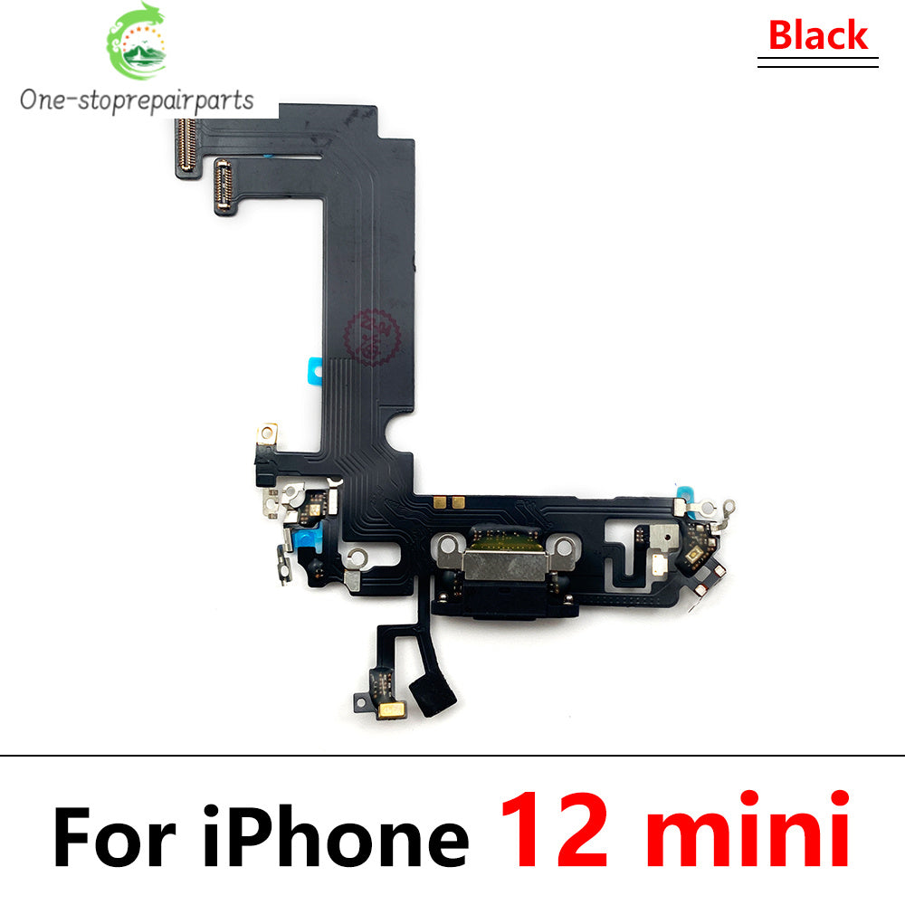 New USB Charging Port Charger Board Flex Cable For iPhone 12 Pro 12Pro Max Mini Dock Connector With Microphone iPhone phone repair parts