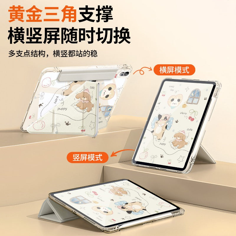 For Huawei matepad11.5 protective case air12 flat case acrylic 2026 new 115s buckle pro12.2 inch transparent 2023 with pen slot se10.4 soft light version Apple Rabbit Tablet Accessories